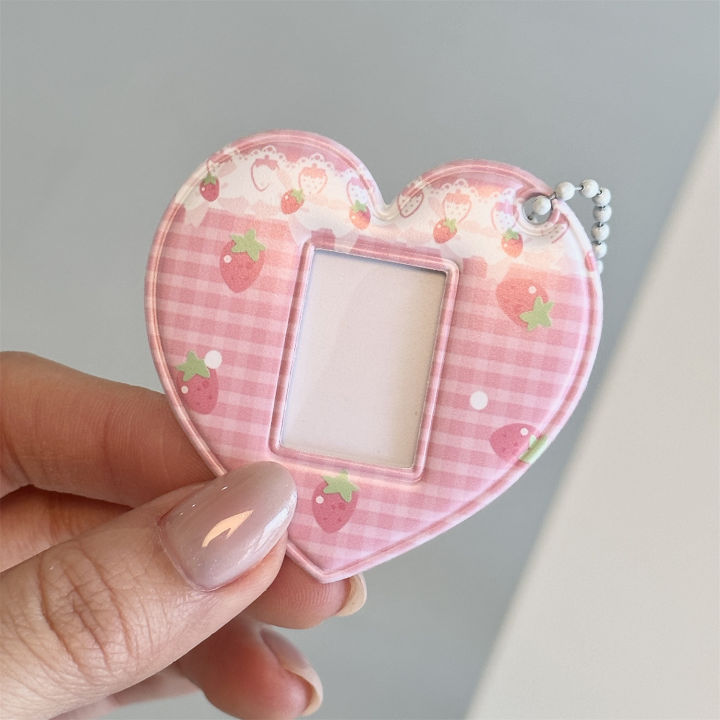 INS Korean Style Photo Card Holder Cute 1 inch ID Photo Storage Display Pendant Keychain Ornaments Star Chasing Girl