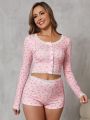 Women’s French Floral Lace Two Piece Set Long Sleeve Cardigan and Shorts Elegant Fashion Outfit Casual Chic Ladies Clothing.