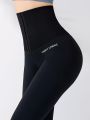 Women's High Waist Tummy Control Leggings Button Closure Butt Lifting Stretch Yoga Workout Pants.
