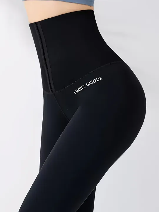 Women's%20High%20Waist%20Tummy%20Control%20Leggings%20Button%20Closure%20Butt%20Lifting%20Stretch%20Yoga%20Workout%20Pants%20-%20Image%202