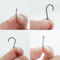 Hirisi 50pcs PTFE Coated High Carbon Stainless Steel Barbed Fish Hook With Eye 8021 Fishing Accessories.