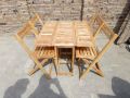 Wooden Foldable Dinning Table With Chairs ( Convertable To Study  Table And PC Table. 