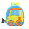 2-4 years old kids engineering backpack cartoon excavator backpack plush kids small school bag toy backpack.