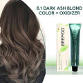 Bremod Professional Hair Color (6.1Dark Ash  Blond (Tube + Developer Volume) (100ml). 