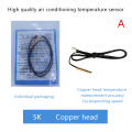 Air Conditioning Temperature Sensor 5K 10K 15K 20K 25k 50K Air Conditioner Tube Sensor Head Copper Head.