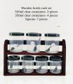 Wooden bottle rack set. 