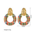 Kissmoon Trendy Woven Striped Texture Hoop Colorful Enamel Twisted Stainless Steel Earrings for Women Party Daily Jewelry s. 