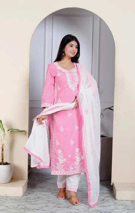 Pure%20Cotton%20Lucknowi%20Suit%20with%20Beautiful%20Work%20on%20Salwar%20Kameez%20Kurti%20-%20Image%209