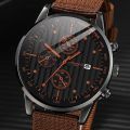 5Pcs Men's Fashion Trend Simple Business Three Eyes Calendar Digital Leather Strap Quartz Watch Luxury Leather Bracelet Set. 