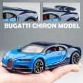 1/32 Bugatti Chiron Alloy Sport Car Toy Models Diecast Metal Miniature Vehicles With Sound Light Pull Back Collectible Toys Cars. 