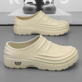 Chef Shoes Anti Slip and Oil Proof Work Shoes Slip-on Shoes Mens Casual Trendy Slipper One Step Fashion Garden Shoes for Beach. 