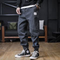 Plus Size Jeans Men Loose Joggers Streetwear Harem Jeans Cargo Pants Ankle-Length Denim Trousers. 