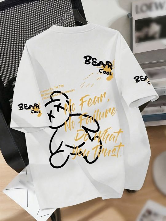 Summer%20men's%20round%20neck%20breathable%20T-shirt%20with%20cartoon%20bear%20print%20pattern%20suitable%20for%20daily%20and%20weekend%20gifting%20to%20friends%20-%20Image%203