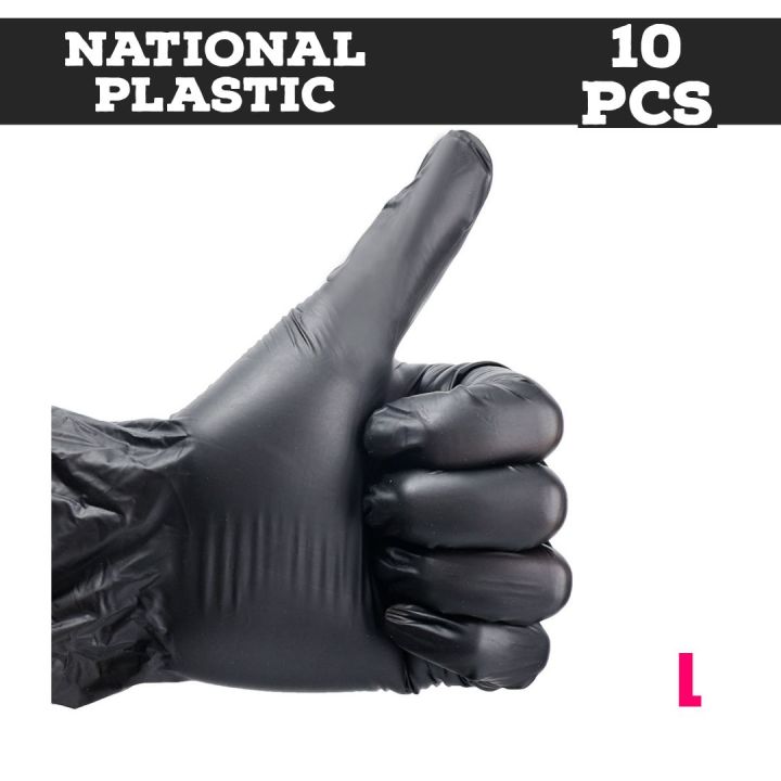 10 Pcs Black Kitchen Disposable Gloves Waterproof Thickenend Hygiene & Protective NITRILE Gloves