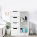 BM-MART Cabinets: 23.6'' W x 31.5'' H x 11.8'' D Free-Standing Bathroom Cabinet. 