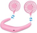 Portable Neck Fan 2500 mAh Rechargeable USB Hands-Free Mini Face Cooling Personal Double Headed Rotatable Small Fan for Working Office Reading Traveling Outdoor Sport. 