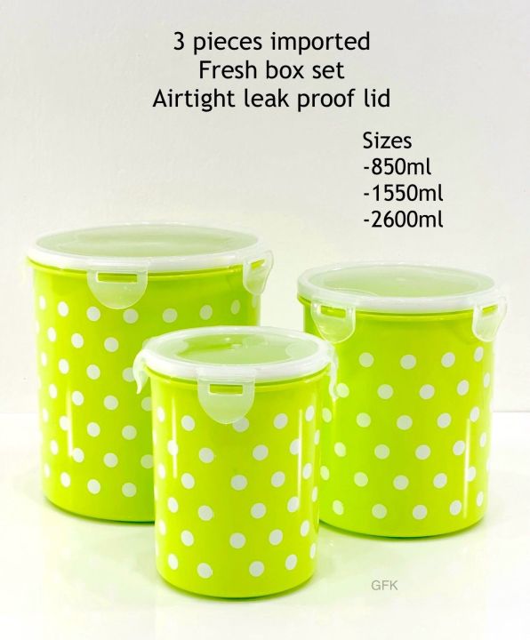 Premium 3-Piece Imported Food Storage Container Set – Airtight & Leak ...