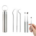 Reusable Stainless Steel Toothpick Set - Portable Oral Cleaning Tool for Travel & Home Metal Toothpick Combo.