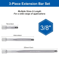 1/4" 3/8" 1/2" Drive Extension Set Socket Ratchet Wrench Extension Bar,50/100/150/250mm Ratchet Wrench Socket Extender Hand Tool. 
