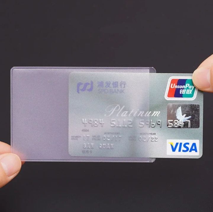 Beige%20closet%205/10/Pcs%20Transparent%20PVC%20Card%20Holder,%20Safe%20from%20Damage/Scratch%20-%20Image%202