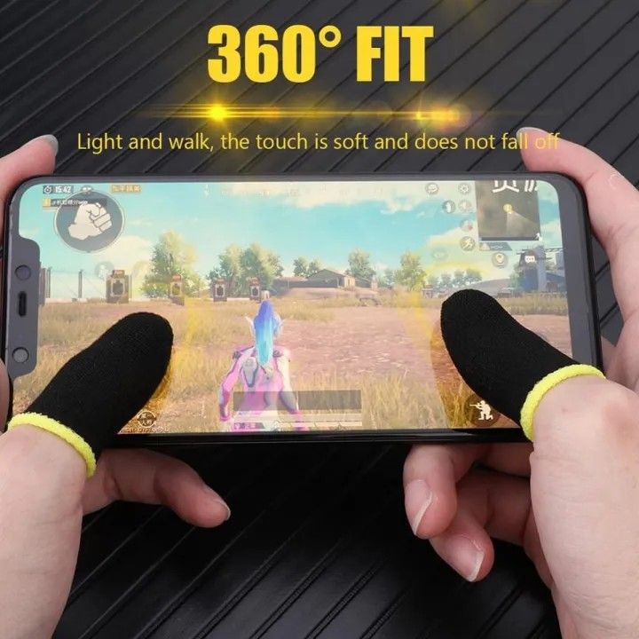 PUBG 2pcs Finger Cover Breathable Game Controller Finger Sleeve For Pubg Sweat Proof Non-Scratch Touch Screen Gaming Thumb Gloves Sleeves Thumb & Finger Sleeves for Mobile Gaming, Anti-Sweat Breathable for PUBG BGMI COD FREEFIRE FORTNITE Finger Gloves