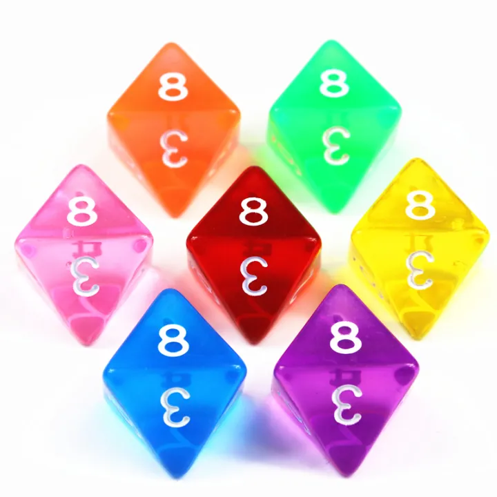 10Pcs%20D8%20Transparent%20Color%20Dice%20Set,%20Plastic%208%20Sided%20for%20Role%20Playing%20Board%20Games%20-%20Gaming%20Accessories%20-%20Image%203