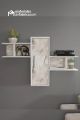 Modern Wooden Wall Shelf with Cabinet Door | Wall Mounted Storage Shelf | Decorative Wooden Wall Rack for Living Room, Bedroom & Office | Home Decor Display Organizer. 