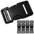 4 Sets Buckles for Straps, Release Buckle Plastic Clip Dual Adjustable, for Luggage Nylon Strap Webbing Outdoor Backpack. 