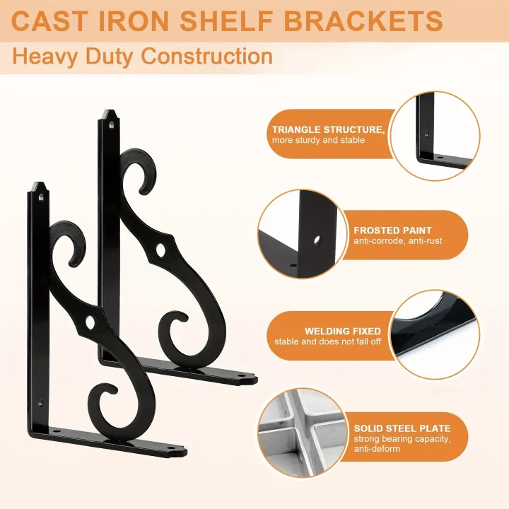 2pcs%20Decorative%205%20Inch%20Wall%20Mounted%20Floating%20Shelf%20Bracket%20For%20DIY%20Open%20Shelving%20L%20Shape%20Heavy%20Duty%20Furniture%20Support%20Hardware%20-%20Image%202