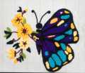 Multicolor Butterfly Punch Needle Wall Hanging. 