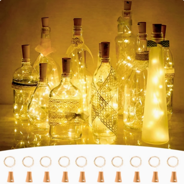 5PC/10PC LED Bar Wine Bottle Cork String Lights 2M Fairy Copper Wire for Party Holiday Wedding Garden Decoration