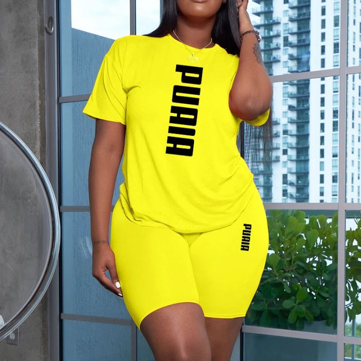 2026%20Summer%20%20Women's%20Shorts%202pcs%20Set%20Ladies%20Daily%20Casual%20Sports%20Short%20Sleeved%20Tracksuit%20Fashion%20Printed%20T-shirt%20Wear%20-%20Image%205