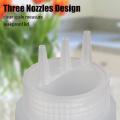 Plastic Squeezing Sauce bottle New Squeezable Graduated Jam Container Salad 3 Nozzles Gravy Boats.