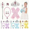 8pcs/Set Girls Princess Dress Accessories Gloves Wand Crown Jewelry Set Princess Dress Costume Cosplay Accessories.