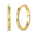 Women Earrings 925 Sterling Silver Classic Gold Starlight Hoop Earrings For Anniversary Wedding Jewelry . 