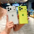 Luxury Four Corner Square Clear Soft Siicone Phone Case For iPhone 17 Air 16 15 14 Plus 13 12 11 Pro Max Crystal Ice Cube Cover. 