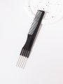 1PCS metal fork black carbon pull-up comb, curly comb and African split comb - thick hair care comb.