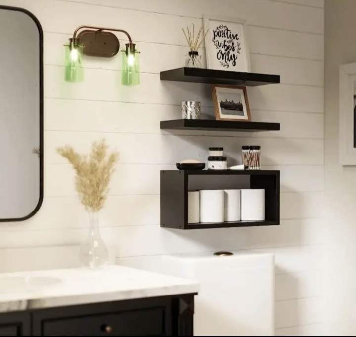Floating Shelves Set of 3, Modern Bathroom Shelves Wall Mounted Shelves for Wall Decor,