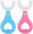 (Pack Of 2)High Quality Baby Tooth Brush Soft Teeth Brush For Kids Silicone Baby Brush. 360° U Shape Tooth Brush, Teeth Cleaning Brush, Children Teeth Brush, Teether. 