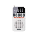 Mini Portable Bluetooth 5.0 FM Radio Dual Antenna Pocket Radio Receiver Speaker TF Card Music Player with LED Flashlight.
