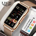 LIGE New Fashion Smart Watch Ladies Message Push Blood Pressure DIY Custom Dial Sports Bracelet Waterproof Men Smartwatch Women. 
