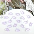 50PCS Transparent Resin Moon Cloud Nail Art Charms with White Purple Sparkling Four-pointed Star Nail Decoration DIY Nail Crafts.