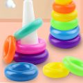 Rainbow Stacking Ring Tower Montessori Educational Baby Toy Pyramid Tower Cup Dinosaur Stacking Toys Beach Pool Toy. 