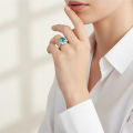 925 sterling silver ring 1.5 carat pigeon egg surround diamond set with Para í ba color women's jewelry. 