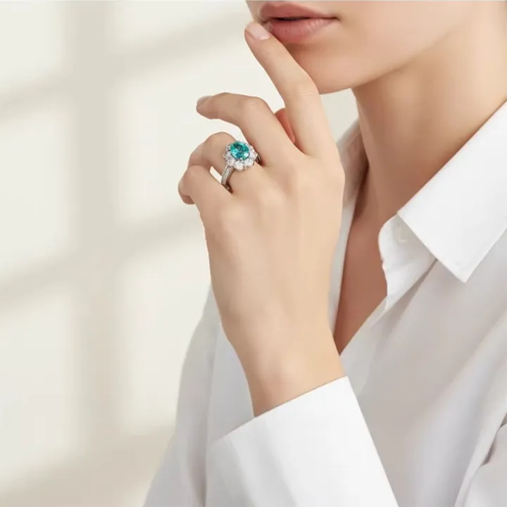 925%20sterling%20silver%20ring%201.5%20carat%20pigeon%20egg%20surround%20diamond%20set%20with%20Para%20%C3%AD%20ba%20color%20women's%20jewelry%20-%20Image%204