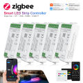 Tuya Zigbee Smart LED Strip Controller SPI Dimmer RGBCCT RGBW LED Light Controller 5-24V With Remote For LED Tape Lights lightify. 