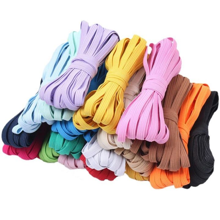 7mm Elastic Ribbon High-Elastic Band Rubber Elastic Line DIY Lace Trim Sewing Waist Band Garment Accessories 20m Sewing Trim