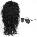 Anime Michael Jackson Cosplay Michael Cosplay Black Wig Michael Role Play Medium Long Curly Black Hair Wig Halloween Cos Wigs.
