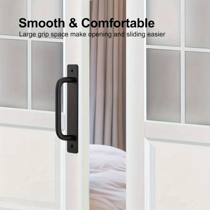 2pcs%20Barn%20Door%20Handles,%20Sliding%20Door%20Handle,%20Black%20Cabinet%20Handles,%20Door%20Pull%20Handle,%20Aluminum%20Alloy%20Door%20Pulls%20with%20Plate%20-%20Image%204