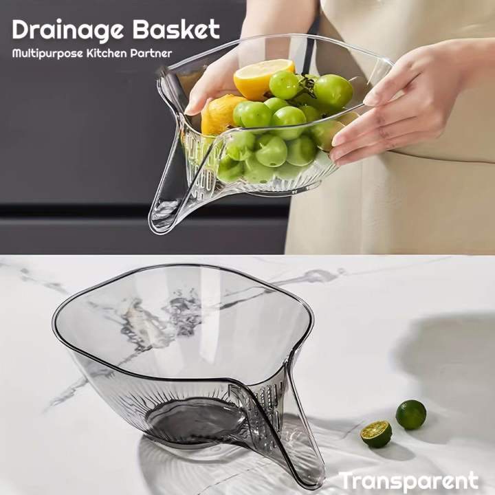 Multipurpose  Drainage Vegetable/Fruits Acrylic Kitchen Basket